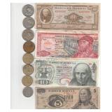 (12) Assorted Mexican Notes & Coins