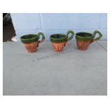 Three Vintage Terracotta Mugs