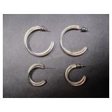 Two Pairs of Fashion  Hoop Earrings