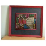 Vintage Framed Columbian Mola Artwork