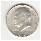 Silver 1964 Kennedy Half Dollar Coin