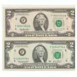 Two US Two Dollar Notes