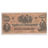 One Hundred Dollar Confederate Currency Note