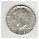 1964D US Silver Kennedy Half Dollar Coin