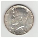 1964D US Silver Kennedy Half Dollar Coin