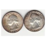 Silver 1964D & 1964 Washington Quarters