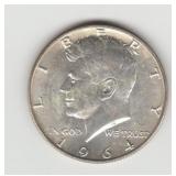 1964D US Silver Kennedy Half Dollar Coin