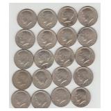 (20) US Kennedy Half Dollar Coins