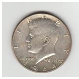1964D US Silver Kennedy Half Dollar Coin