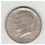 1964D US Silver Kennedy Half Dollar Coin