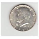 1964D US Silver Kennedy Half Dollar Coin