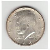 1964D US Silver Kennedy Half Dollar Coin