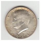 1964D US Silver Kennedy Half Dollar Coin