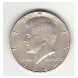Silver 1964D Kennedy Half Dollar Coin