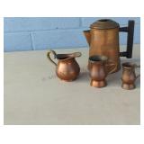 Vintage Brass 4pc Coffee Set