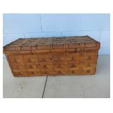Vintage Wicker Covered Basket
