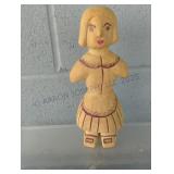 Vintage Hand Carved Wood aDoll
