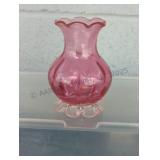 Vintage PILGRIM GLASS Cranberry Glass Vase