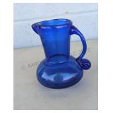 Vintage Victorian Bristol blue glass water jug