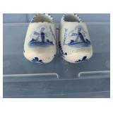 Two Vintage DELFT BLUE Porcelain Clogs