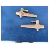 Two Vintage Wood Barrel Taps