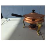 Vintage Copper 10 inch Chafing Dish