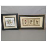 Two Frames Prints smaller one depicts a bird at a