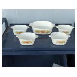 Five Vintage CORNING WARE Bowls