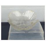 Vintage MIKASA Frosted Glass Clamshell Bowl