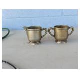 HORNER BROS Nickel Silver Sugar & Creamer Set