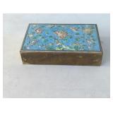 Vintage Enameled Brass Jewelry Box