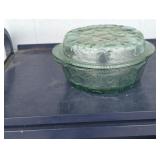 Vintage LIBBY Green Glass Casserole  Dish