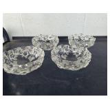 Four Vintage Crystal Desert Bowls