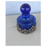 Vintage Blue Glass Perfume Bottle