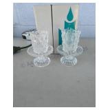 Vintage PARTY LITE 2pc Crystal Candleholders