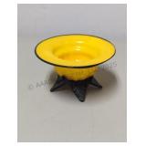 Vintage Art Deco Yellow Glass Bowl