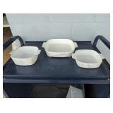 Three Vintage CORNING WARE Baking Dishes