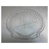 vintage Arcoroc  Clear Glass scallop Serving Tray