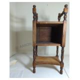 Antique Wood Telephone Table Three shelves.