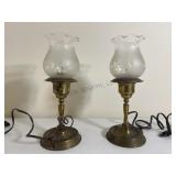 Pair of Vintage Electric Brass Accent Lamps