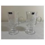 Set of two SHANNON Crystal Irish coffee mugs.