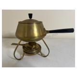 Vintage SPRING Brass Fondue Warmer