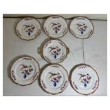 Six BLACK KNIGHT P Porcelain lates & Serving Tray