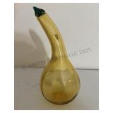Vintage BLENKO Handmade Amber Glass Squash Gourd