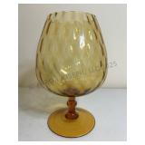 Vintage EMPOLI Amber Art Glass Vase
