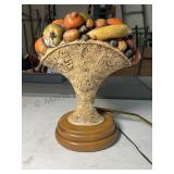 Vintage Plaster with Wood Base Lamp