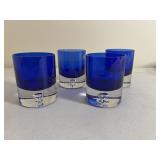 Four Vintage KRSONO Cobalt Blue Glasses