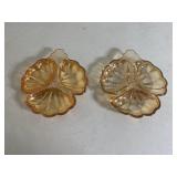 Two Vintage JEANETTE Marigold Glass Candy Dishes