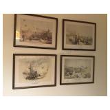 Four Vintage DAVID ROBERTS Is real Lithographs