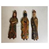 Three Vintage Wood ISRAELI wall Figurines